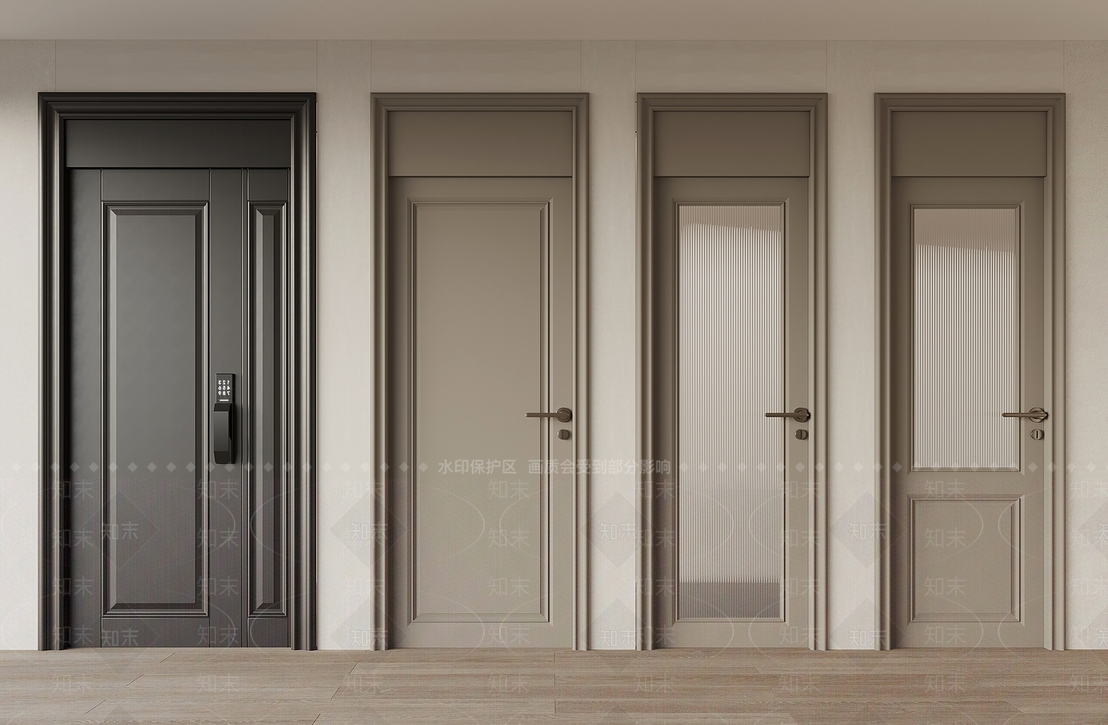 法式通顶门厨卫门防盗门3D模型下载【ID:1153083165】