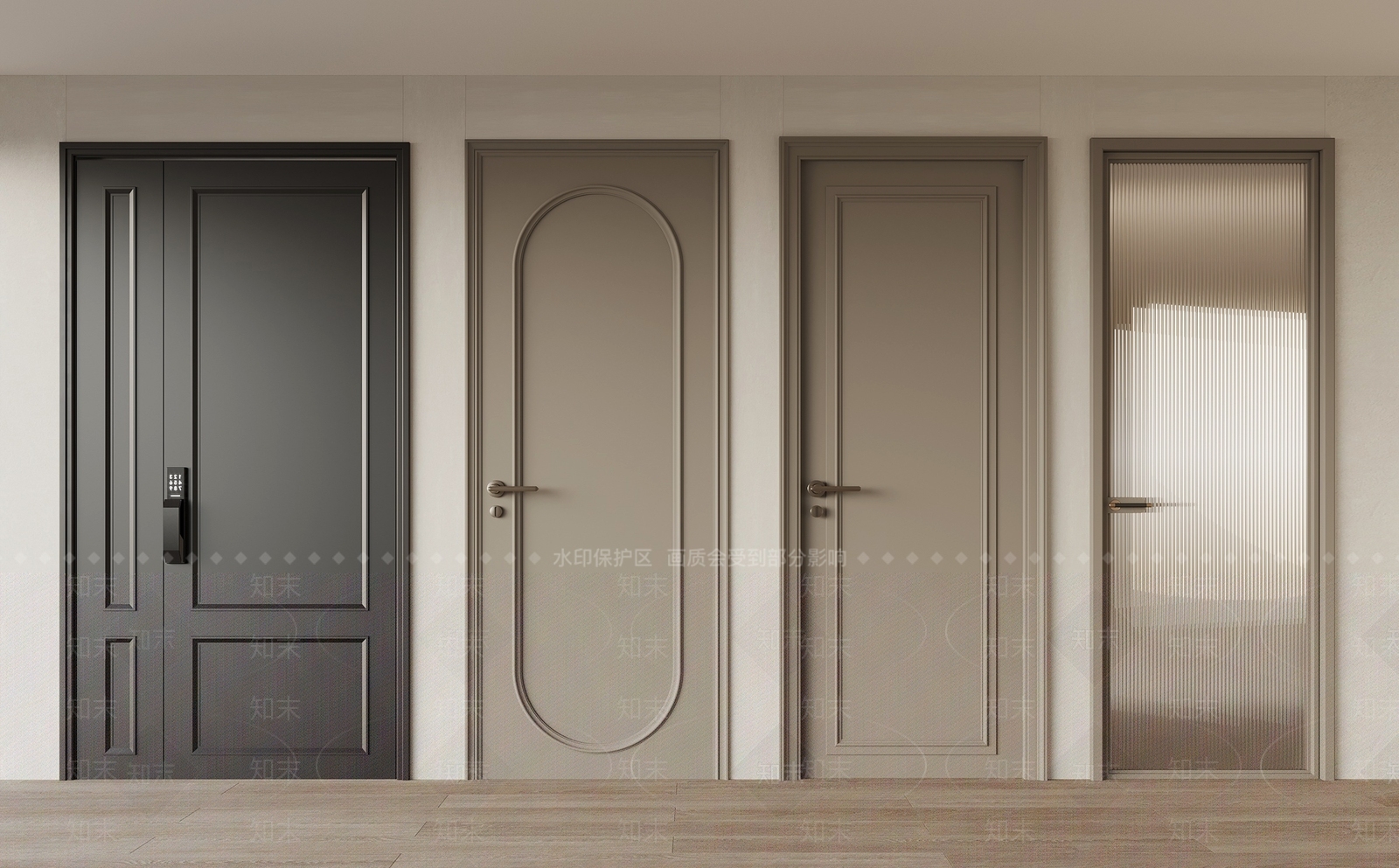 法式通顶门厨卫门防盗门3D模型下载【ID:1153083670】