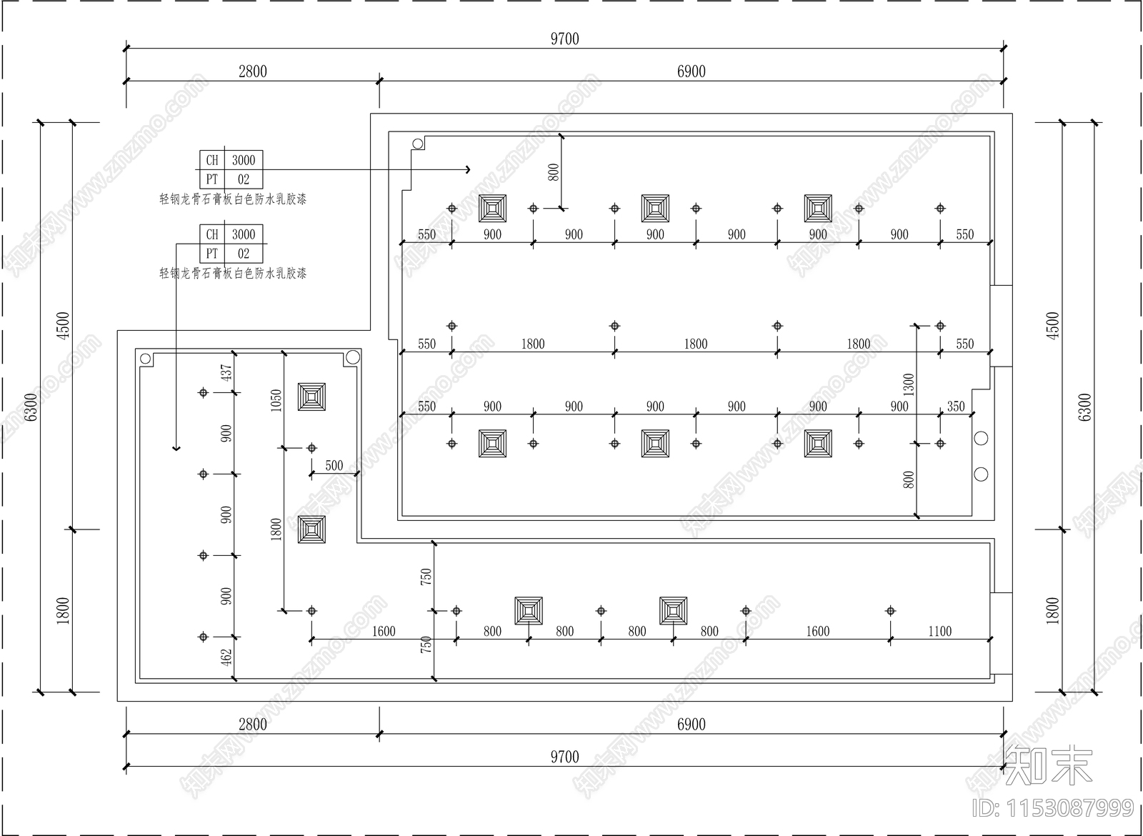 公共卫生间平立面cad施工图下载【ID:1153087999】
