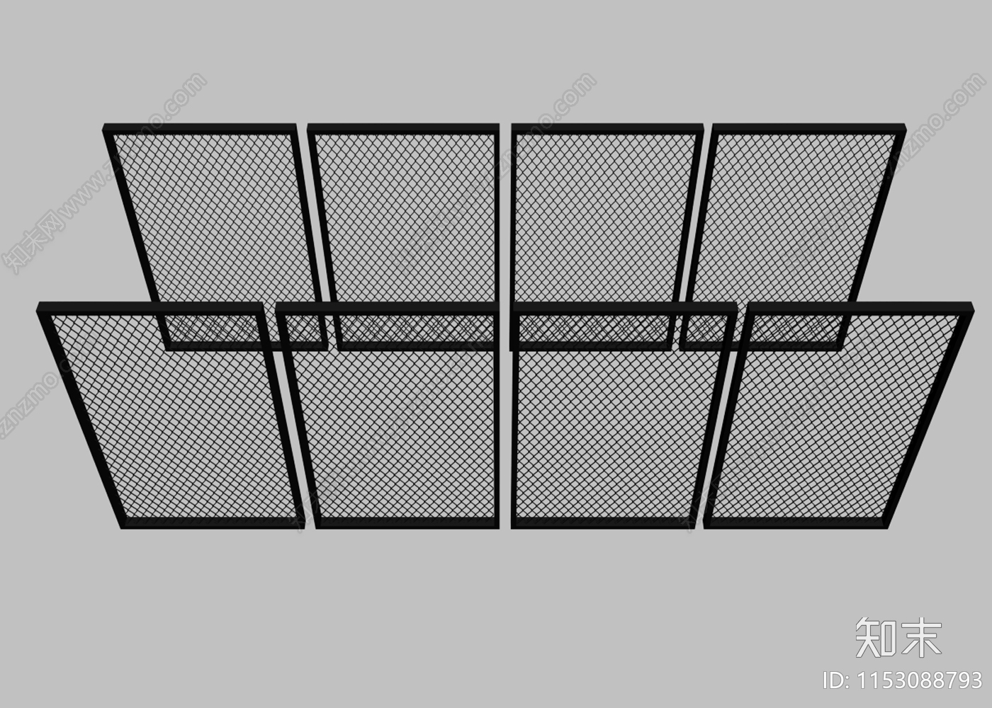 工业风铁丝网围栏护栏SU模型下载【ID:1153088793】