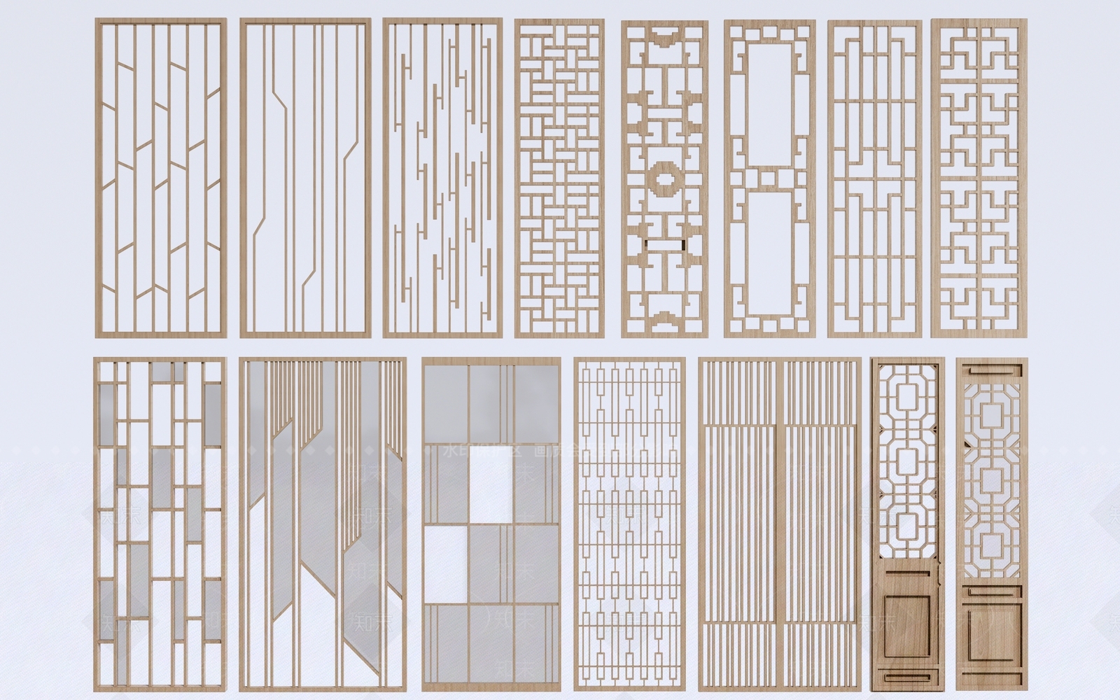 中式花格3D模型下载【ID:1153093563】