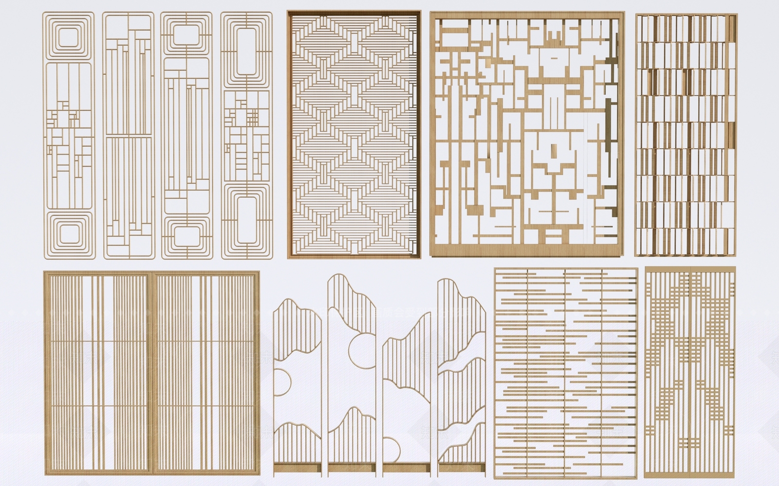 中式花格3D模型下载【ID:1153093682】