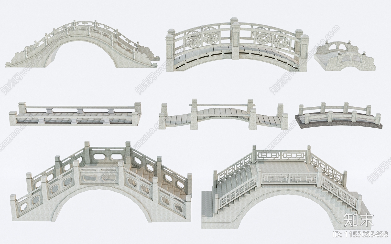 中式石桥3D模型下载【ID:1153095498】