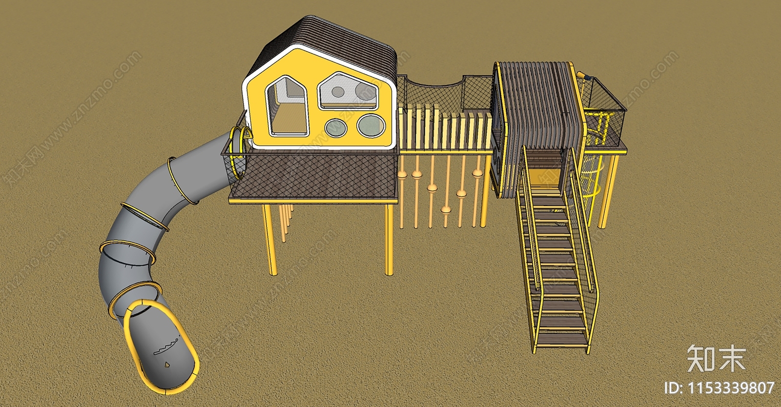 滑梯器材SU模型下载【ID:1153339807】