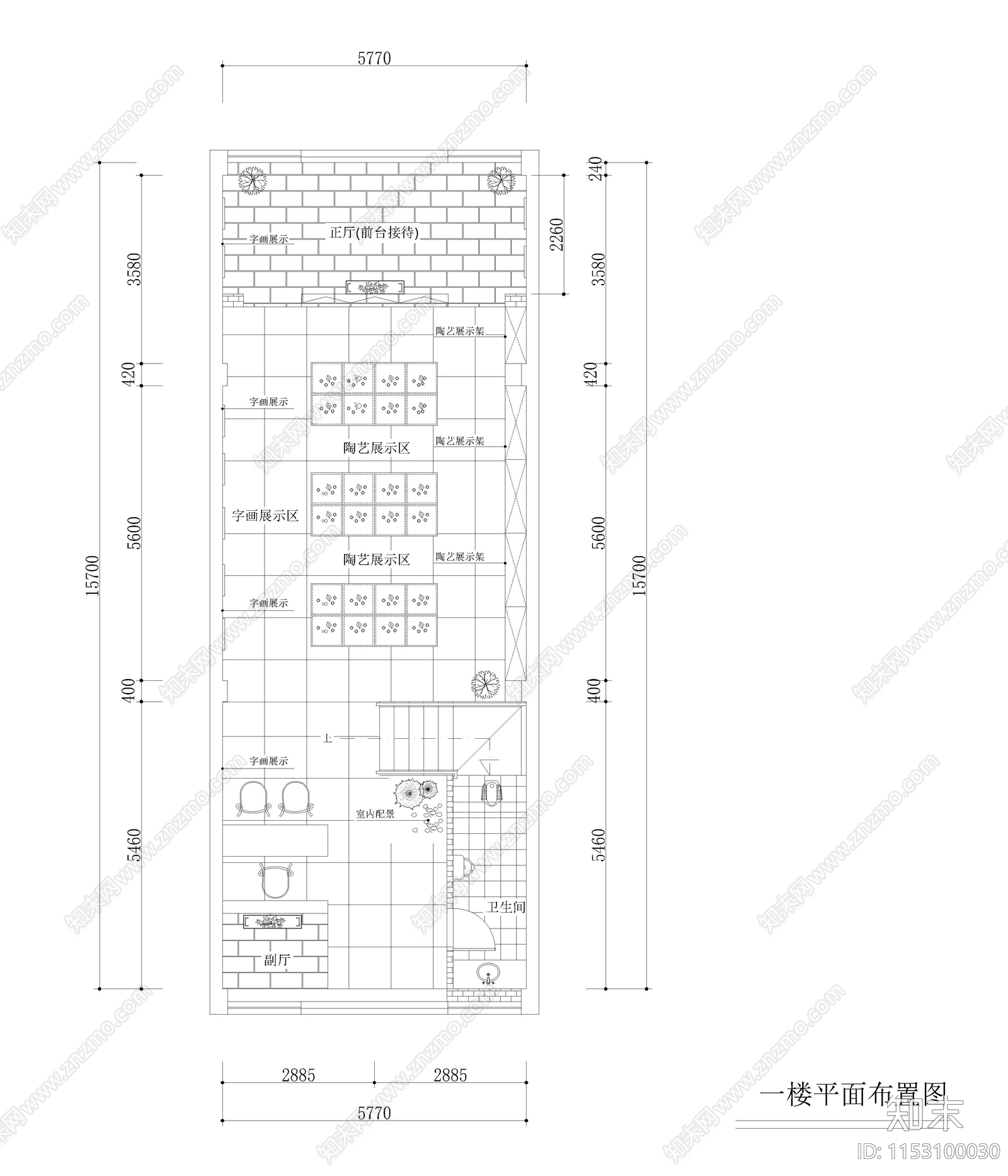 茶楼室内cad施工图下载【ID:1153100030】