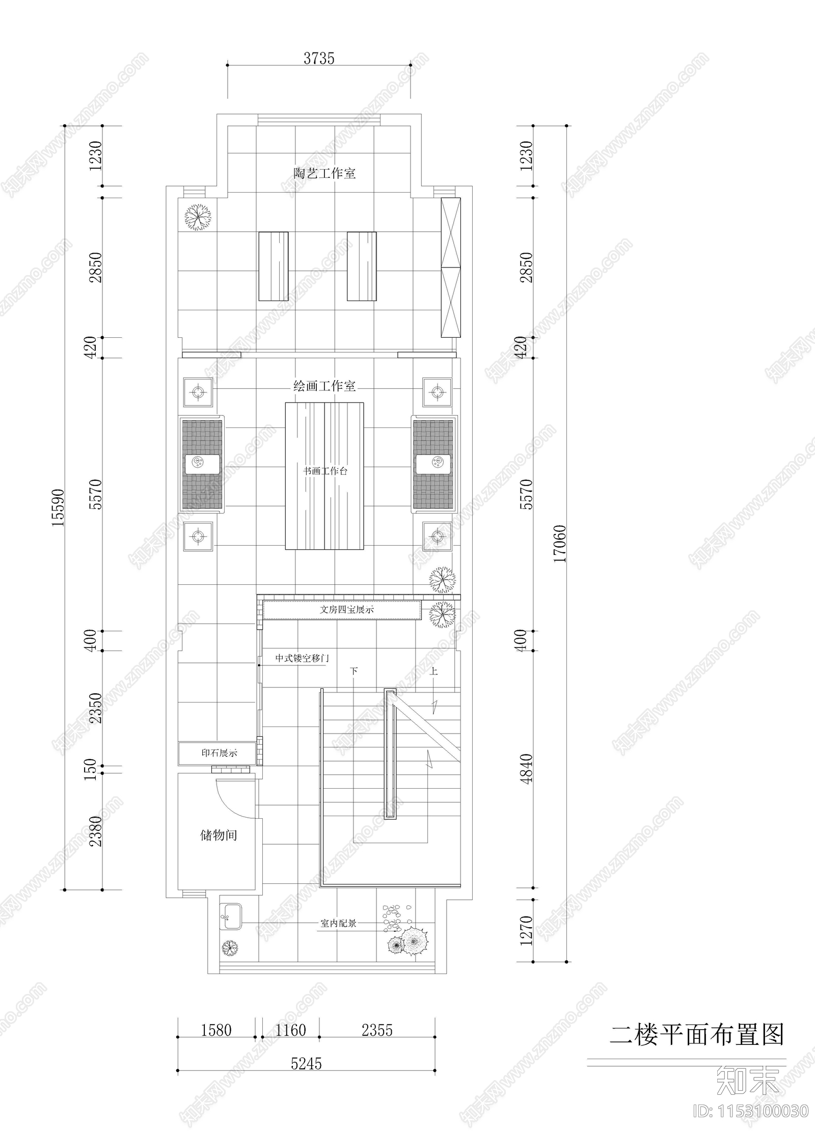 茶楼室内cad施工图下载【ID:1153100030】