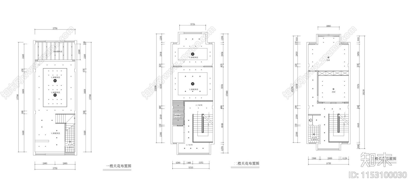 茶楼室内cad施工图下载【ID:1153100030】