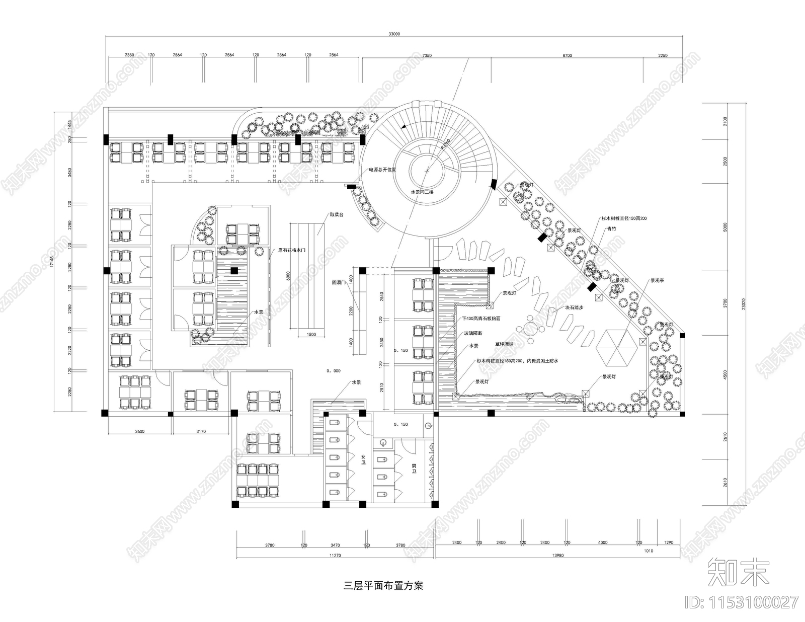 秀水茶楼室内全套cad施工图下载【ID:1153100027】