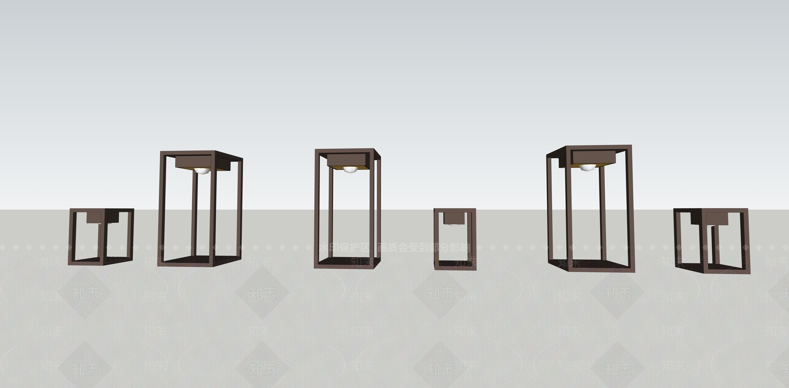 现代地灯SU模型下载【ID:1153100622】
