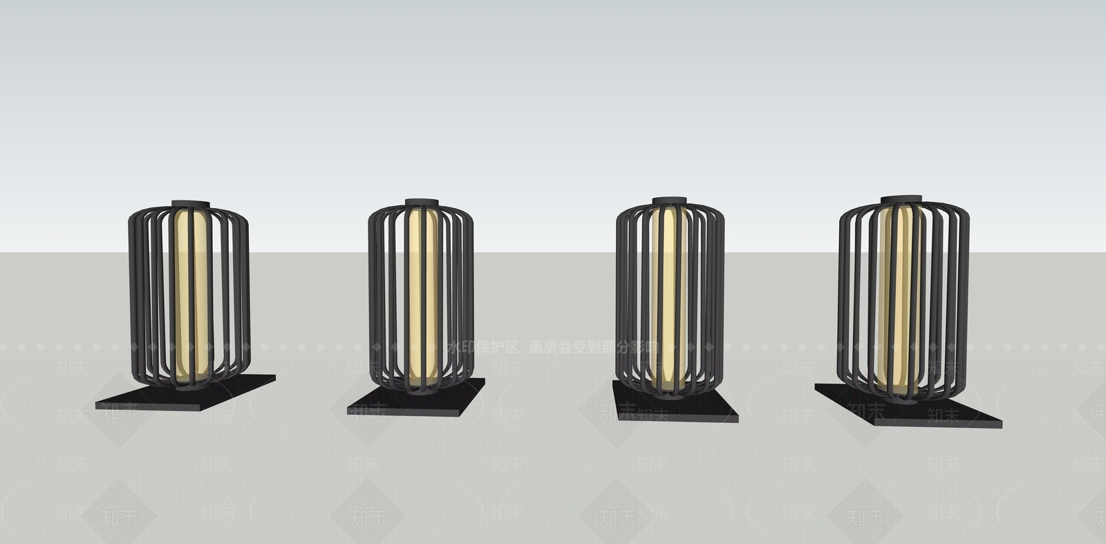 现代地灯SU模型下载【ID:1153100646】
