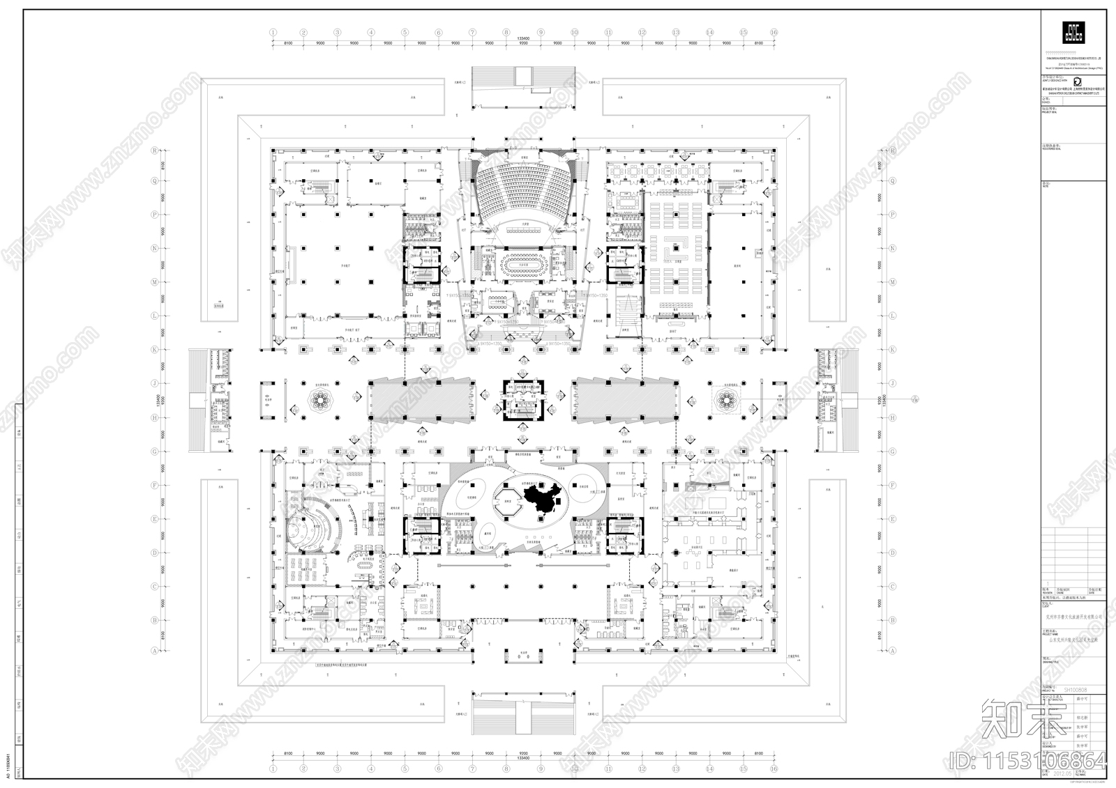 寺庙室内cad施工图下载【ID:1153106864】