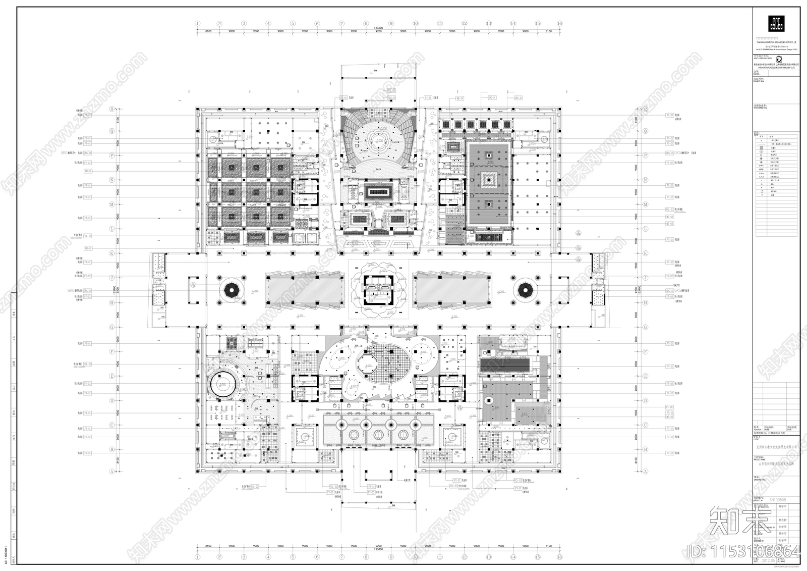 寺庙室内cad施工图下载【ID:1153106864】