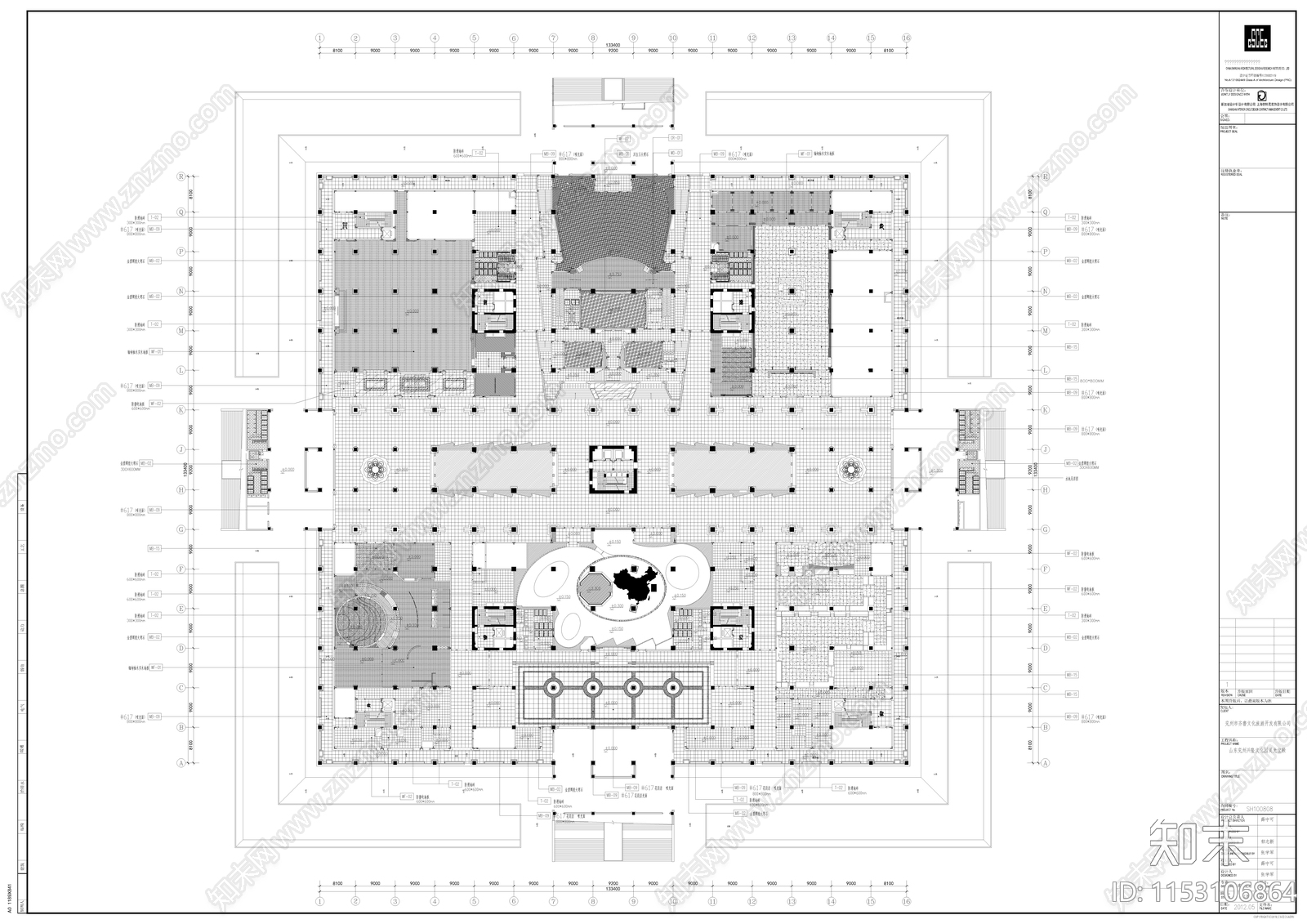 寺庙室内cad施工图下载【ID:1153106864】