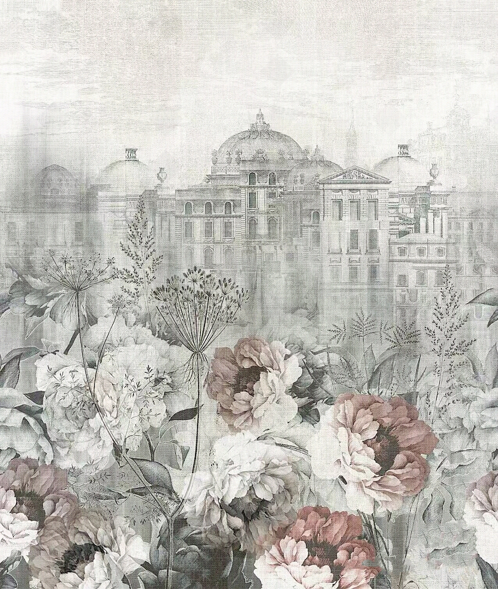 欧式建筑浪漫大花壁纸壁画壁布贴图下载【ID:1153109923】