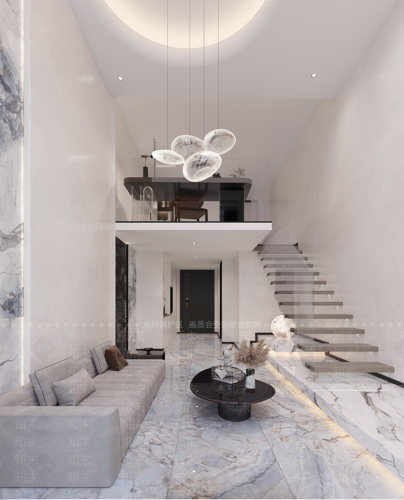 现代loft客厅3D模型下载【ID:1153111731】