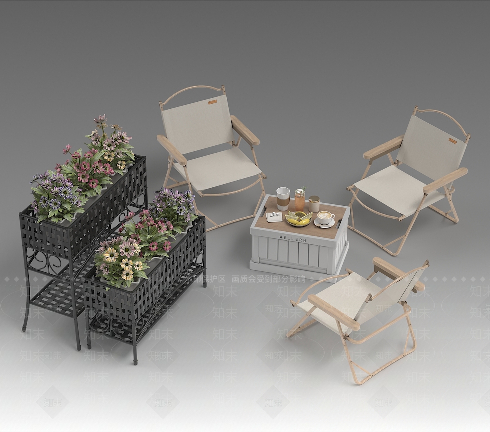 现代户外椅3D模型下载【ID:1153111490】
