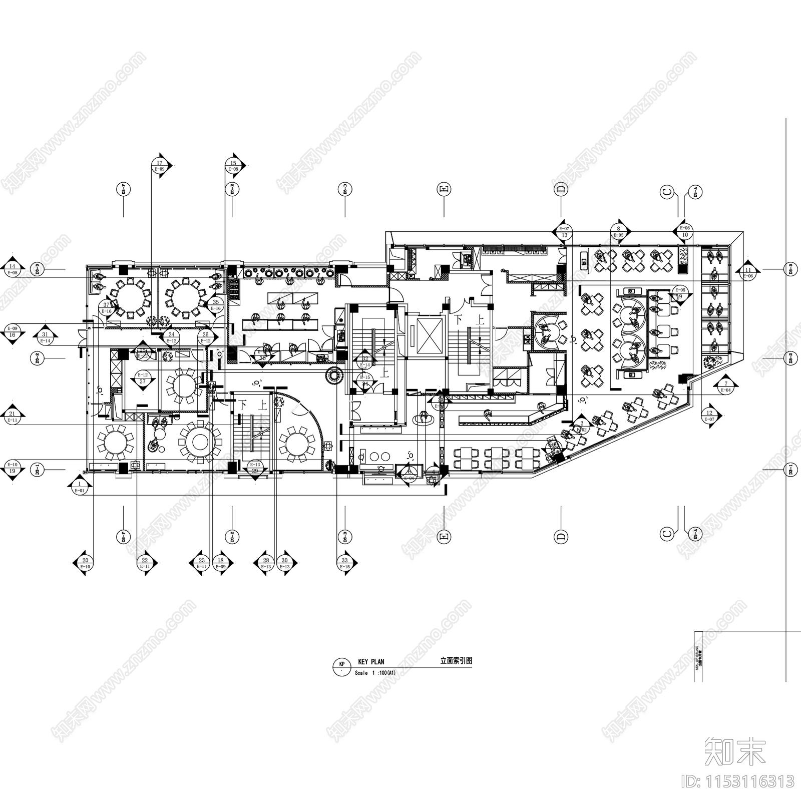 现代简约苏州苏小馆餐饮中餐厅室内工装cad施工图下载【ID:1153116313】