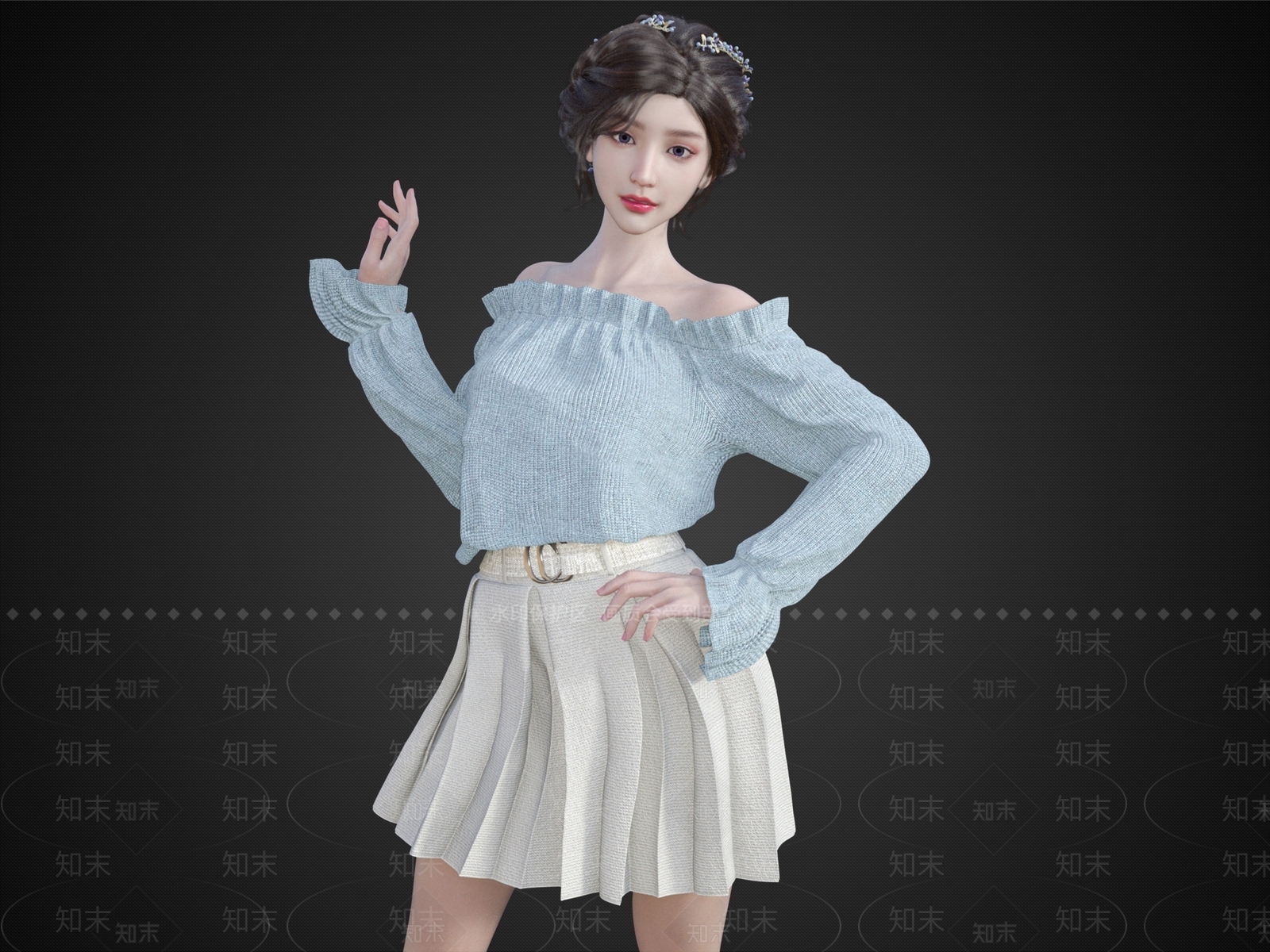 休闲装女生SU模型下载【ID:1153116580】