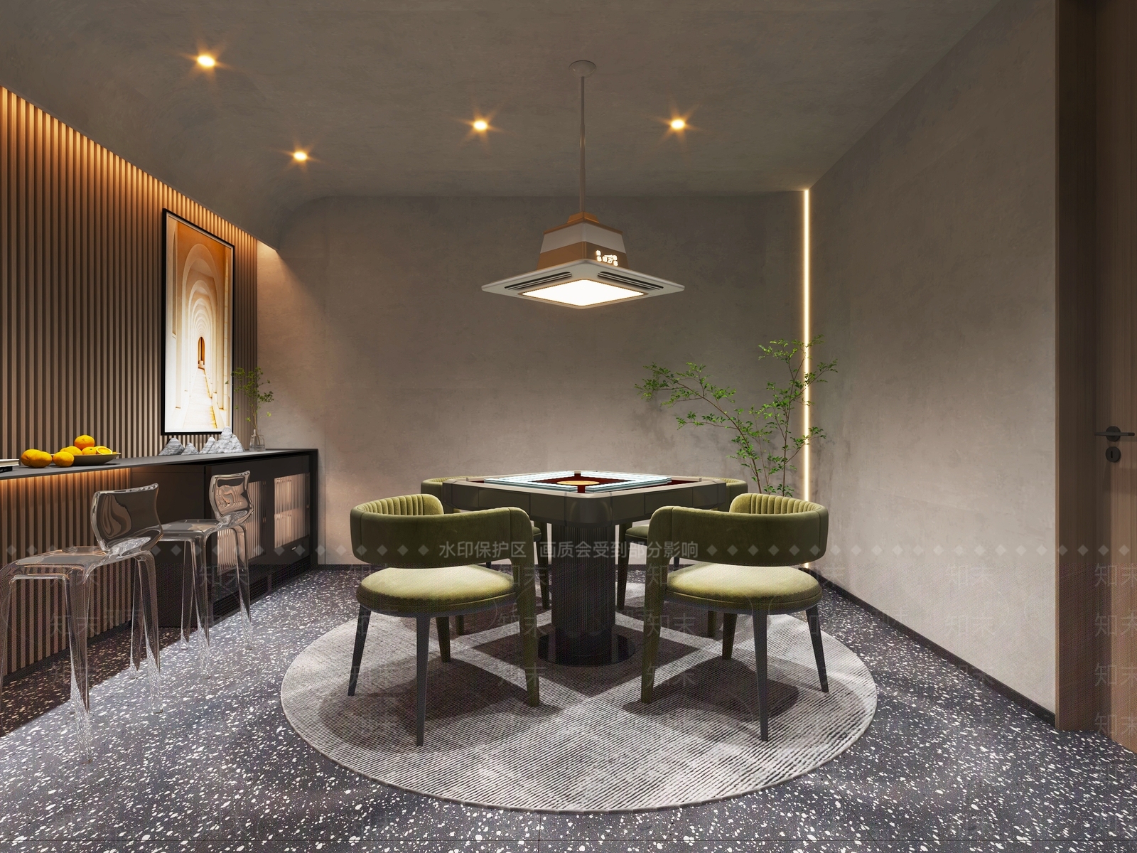 现代棋牌室SU模型下载【ID:1153221104】