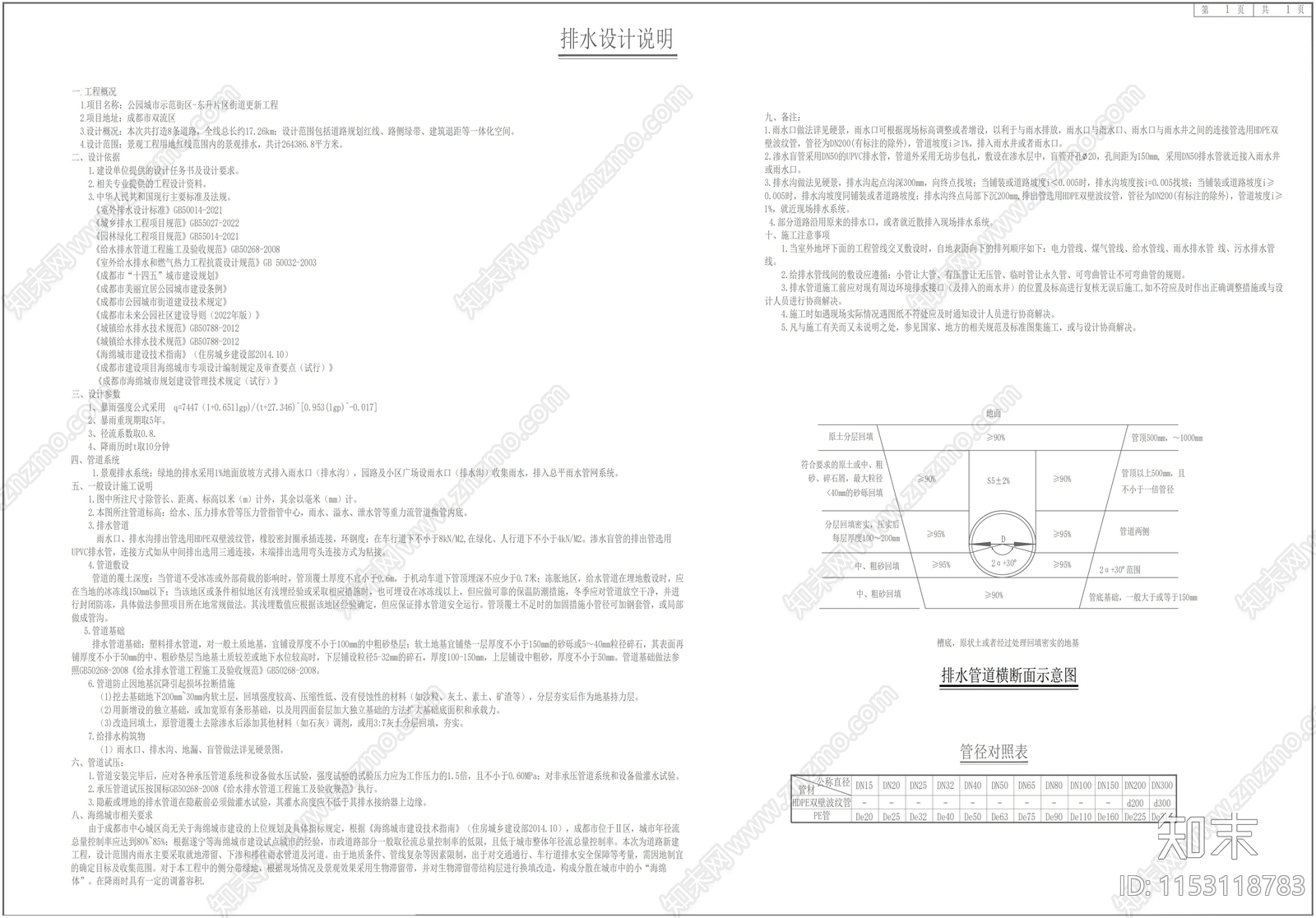 景观给排水设计说明cad施工图下载【ID:1153118783】