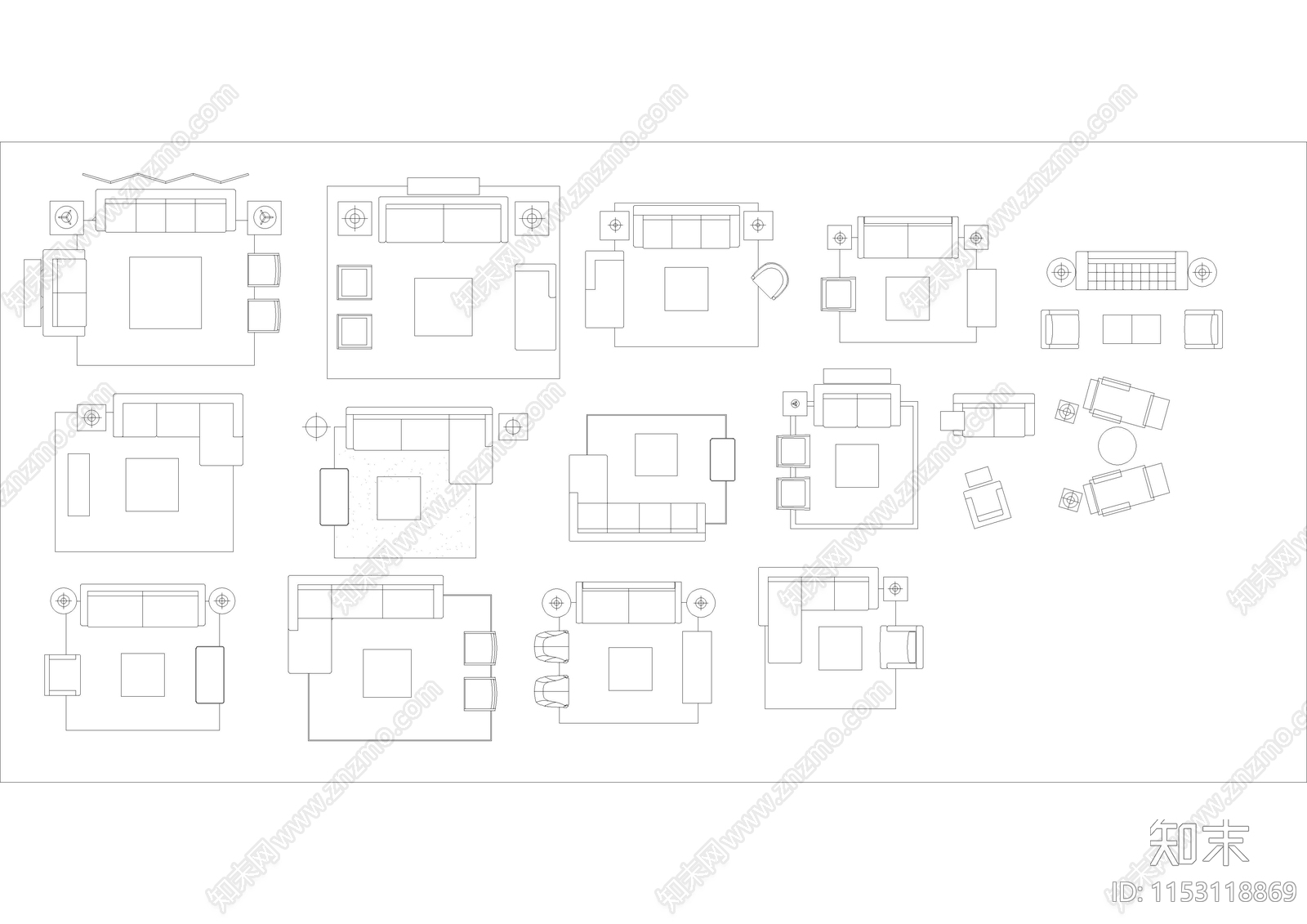 综合家具图库cad施工图下载【ID:1153118869】