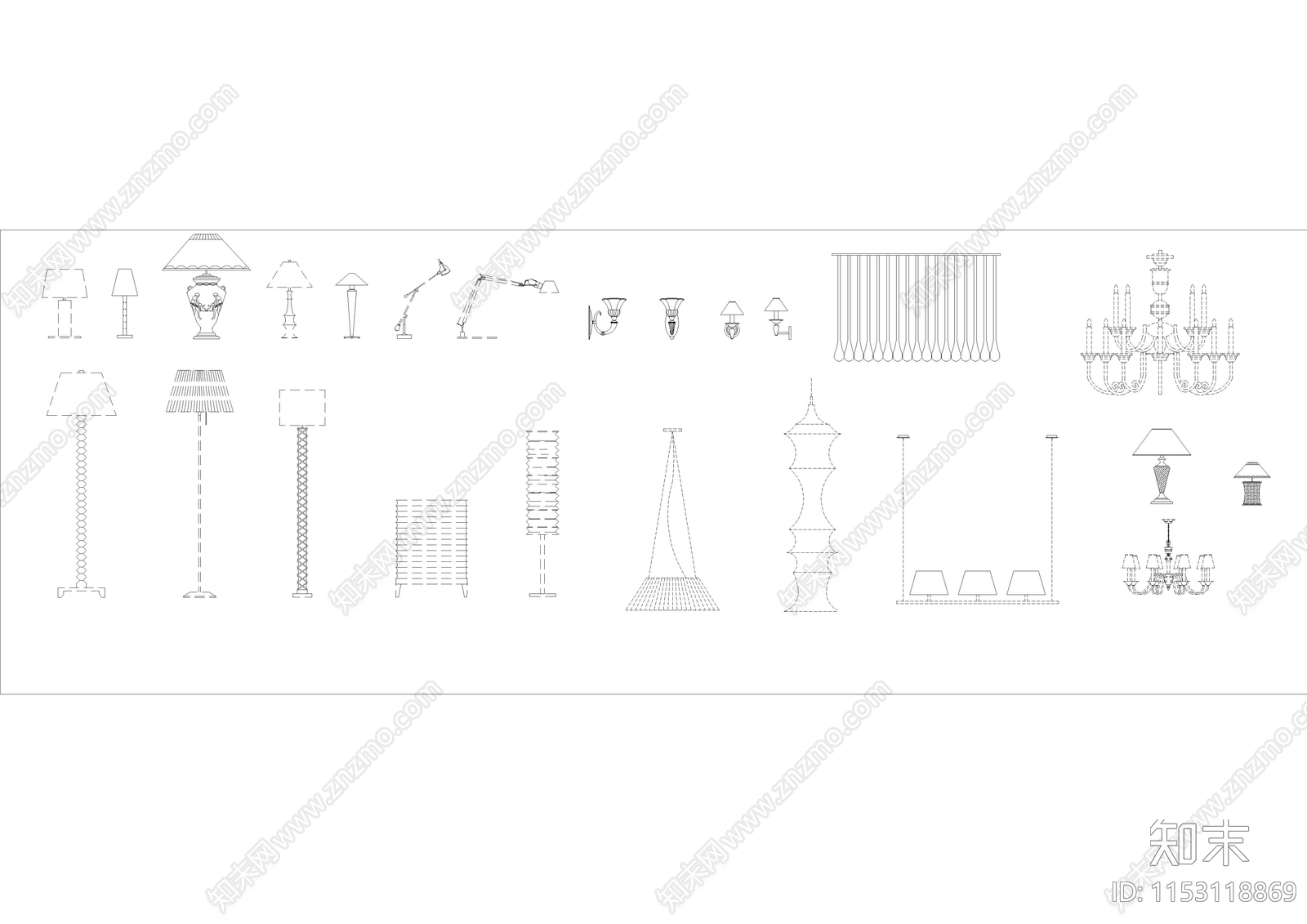 综合家具图库cad施工图下载【ID:1153118869】