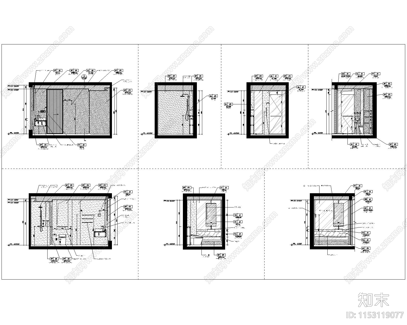 人体工程学平层室内施工图下载【ID:1153119077】