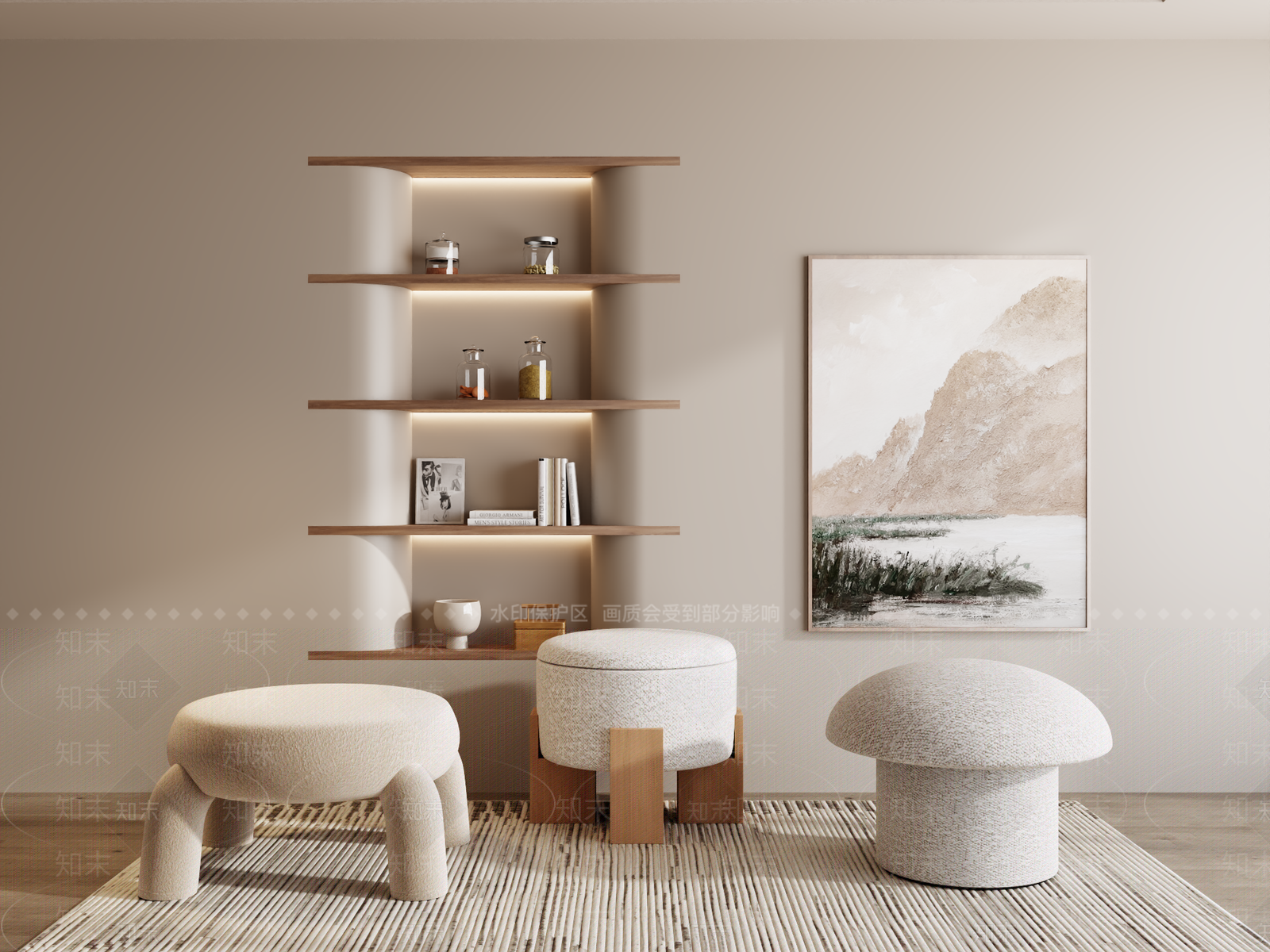 现代沙发凳3D模型下载【ID:1153119673】