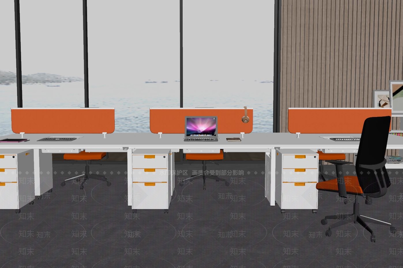 现代办公卡位SU模型下载【ID:1153123411】