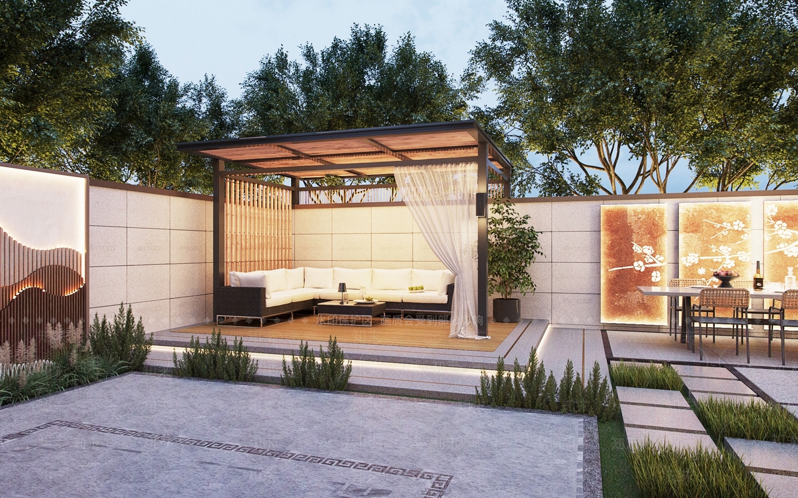 新中式居家庭院3D模型下载【ID:1153126092】