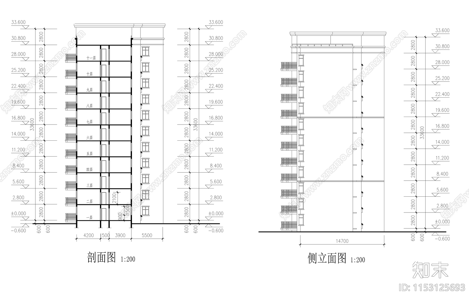 住宅建筑cad施工图下载【ID:1153125693】