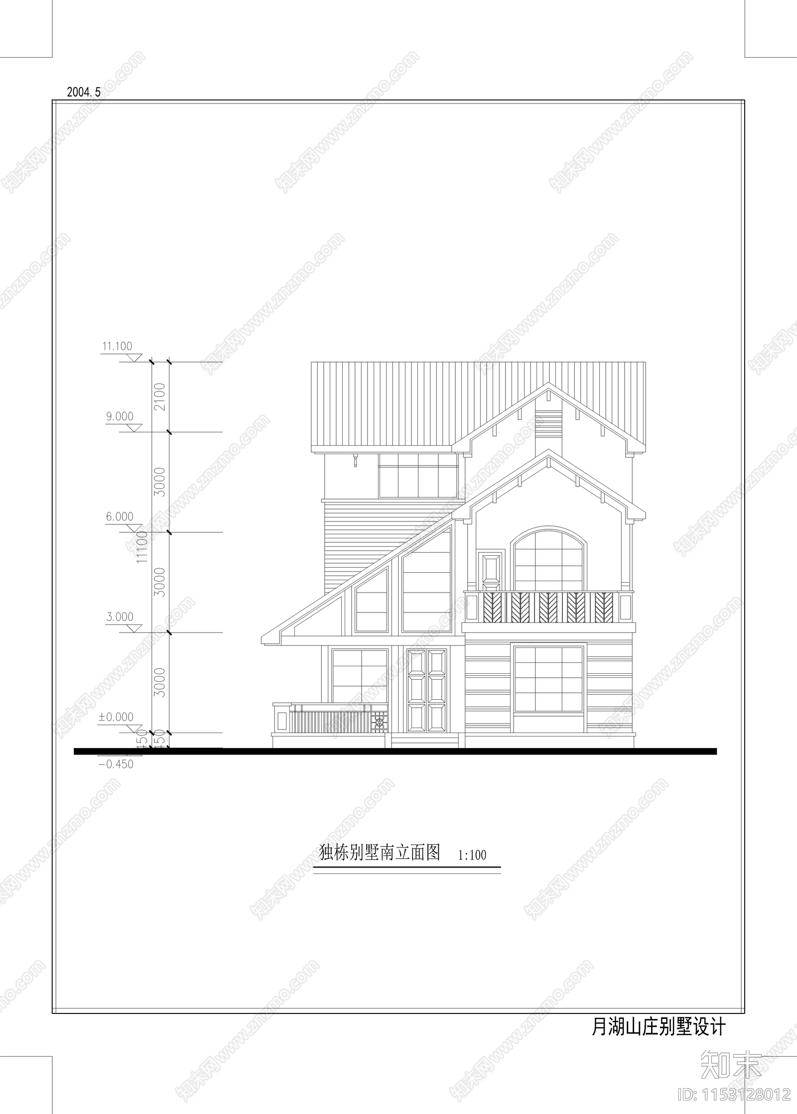 独栋别墅建筑cad施工图下载【ID:1153128012】