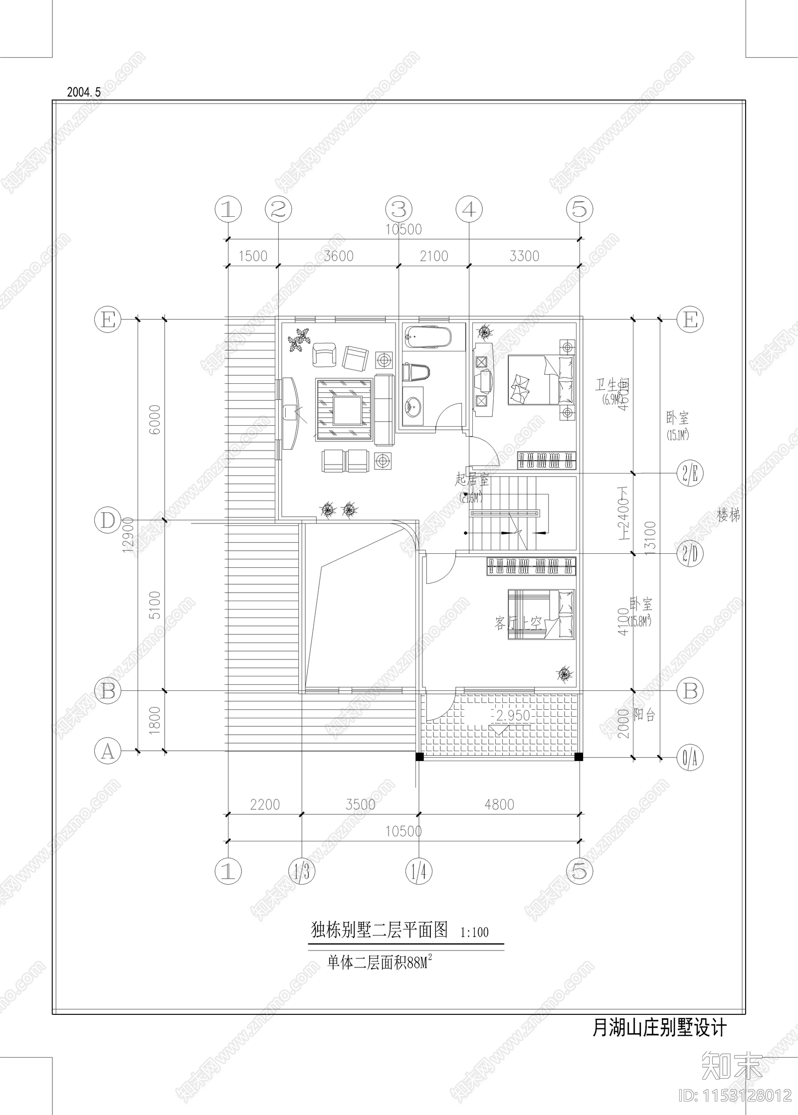 独栋别墅建筑cad施工图下载【ID:1153128012】