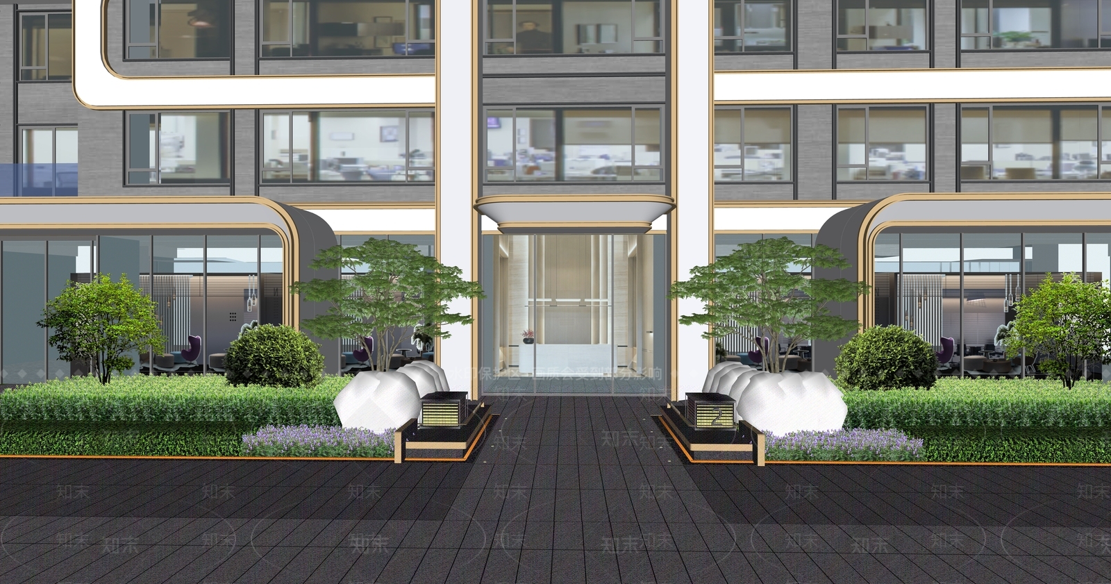 现代单元楼入户门SU模型下载【ID:1153129260】