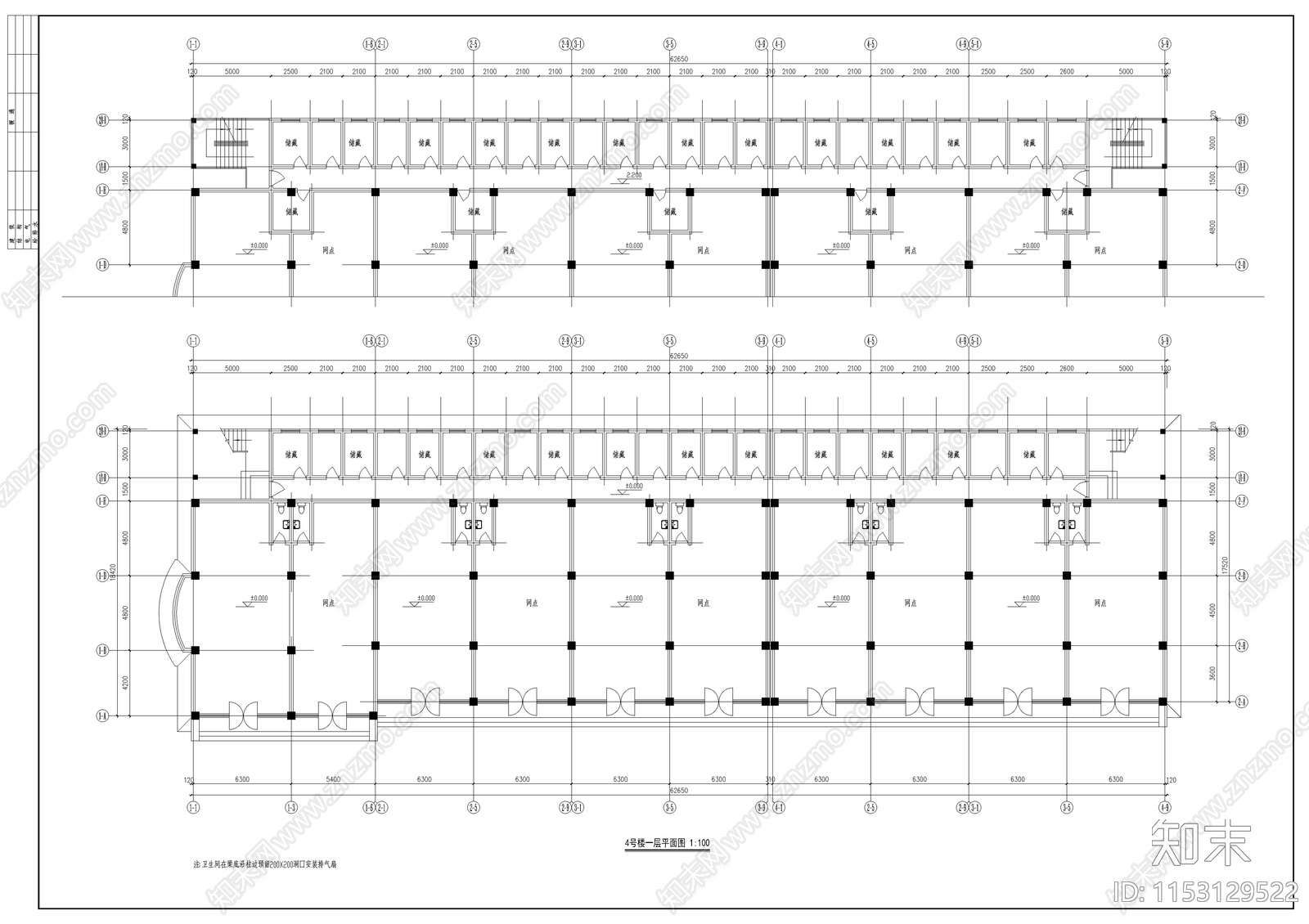 天海花园住宅建筑cad施工图下载【ID:1153129522】