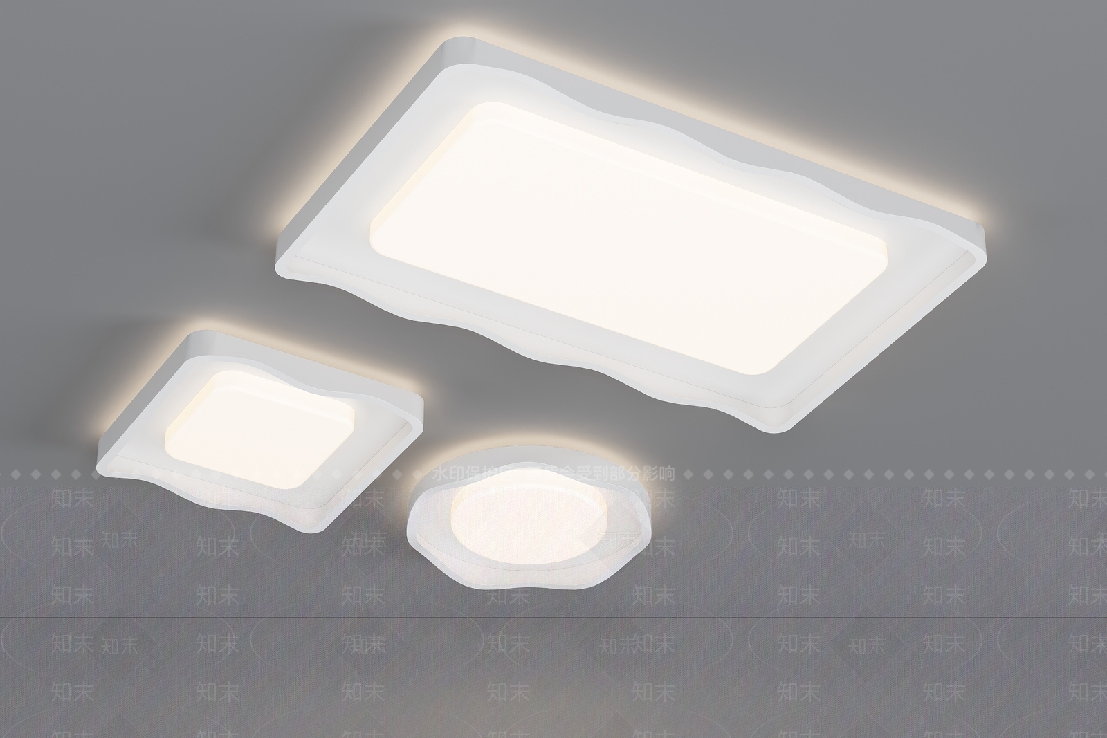 现代简约吸顶灯3D模型下载【ID:1153130812】