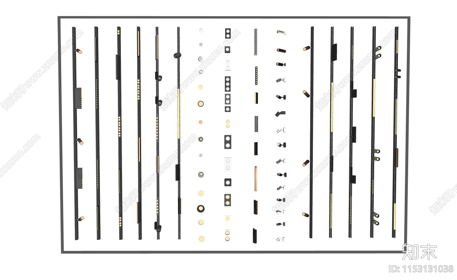 现代轨道射灯SU模型下载【ID:1153131038】
