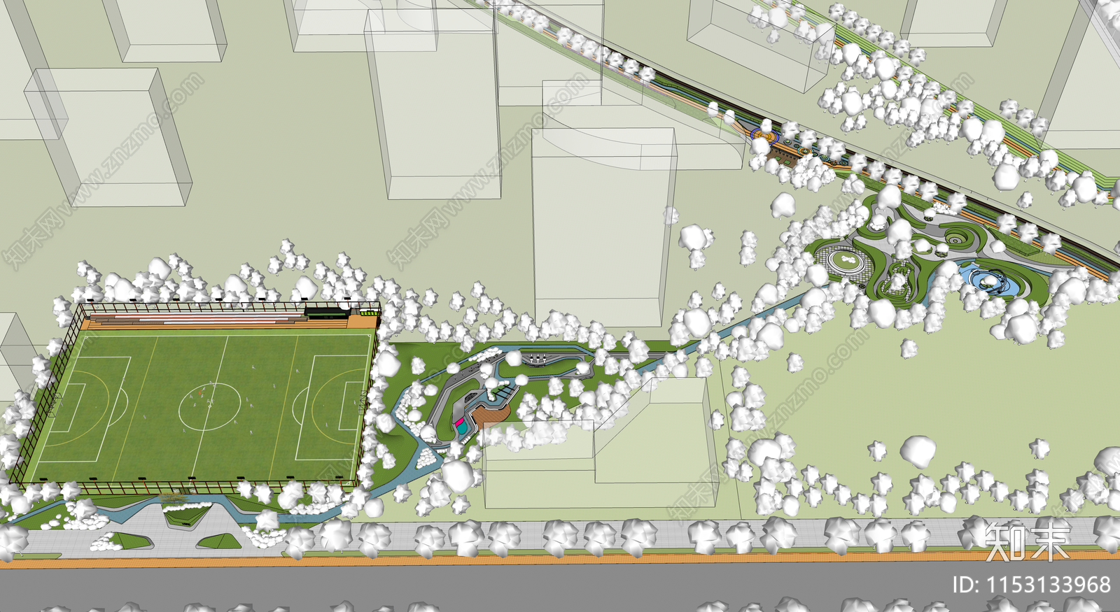 现代体育公园SU模型下载【ID:1153133968】
