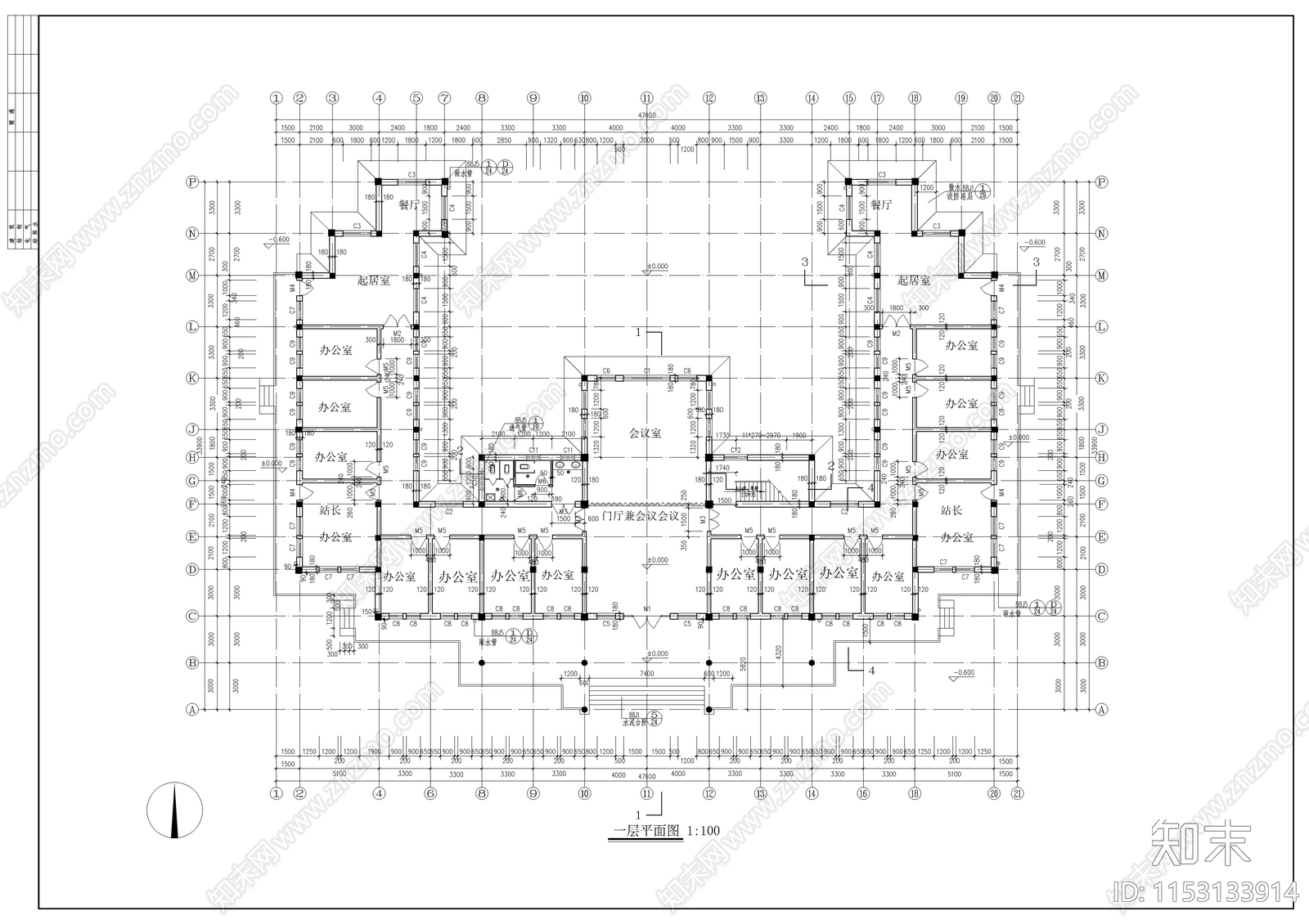 仿古建筑cad施工图下载【ID:1153133914】