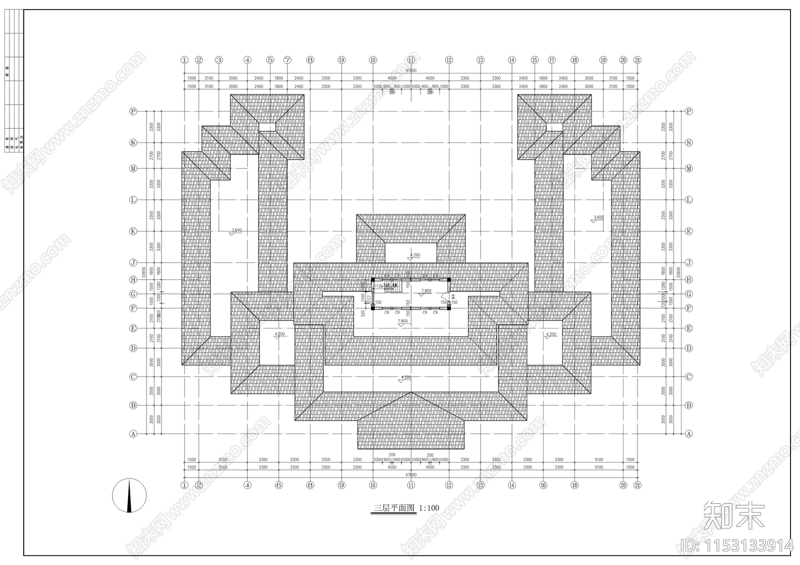 仿古建筑cad施工图下载【ID:1153133914】