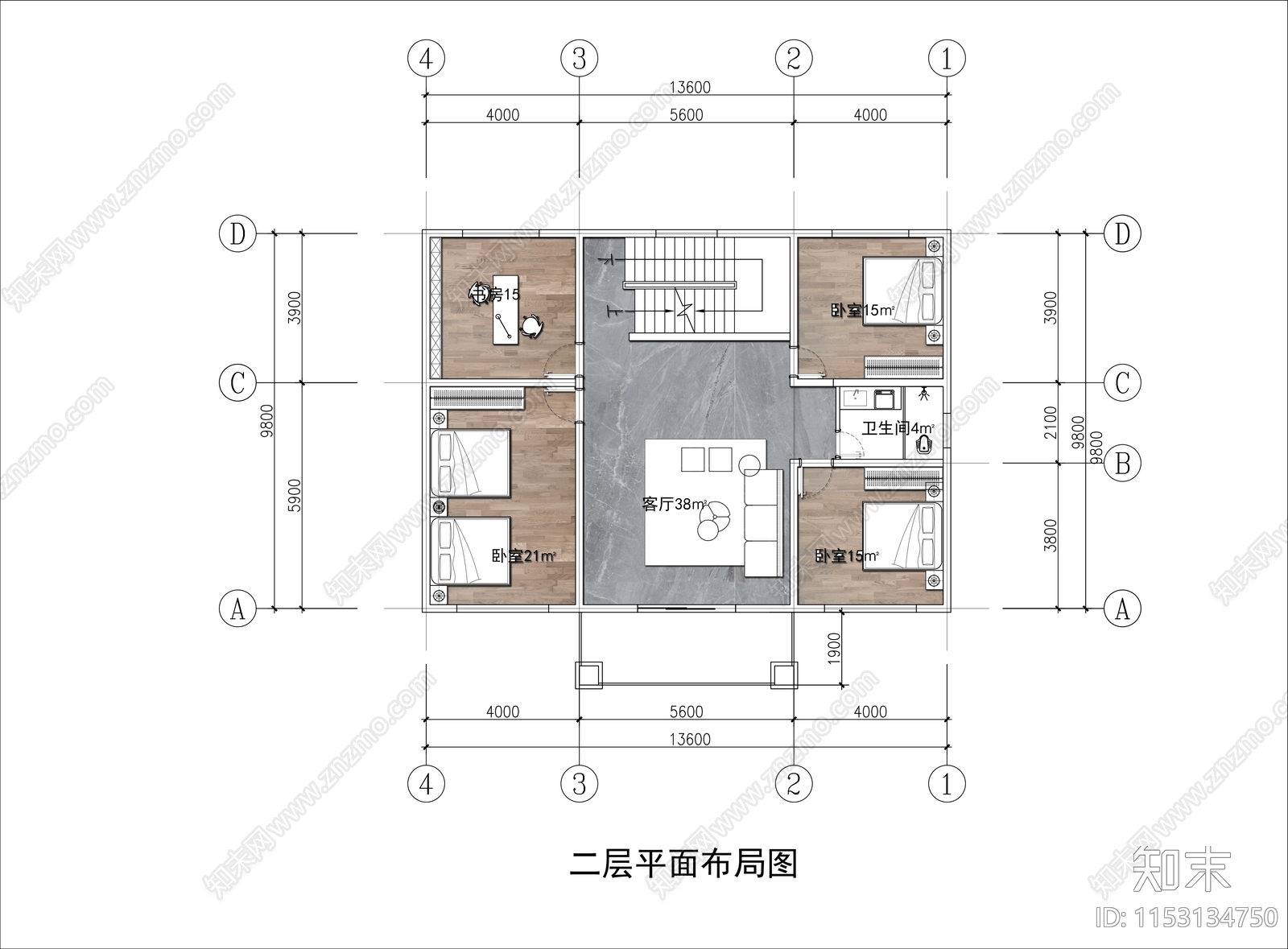 400㎡三层自建房平面布置图施工图下载【ID:1153134750】