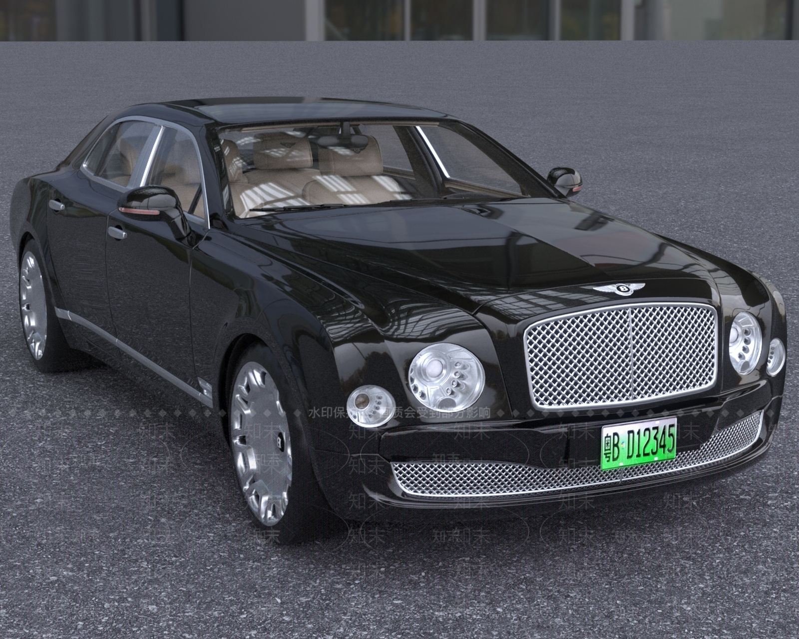 宾利慕尚汽车带内饰车门可开关3D模型下载【ID:1153135285】