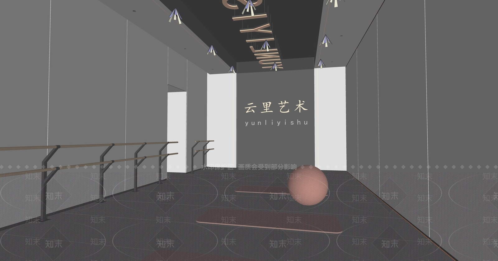 现代舞蹈室SU模型下载【ID:1153137160】
