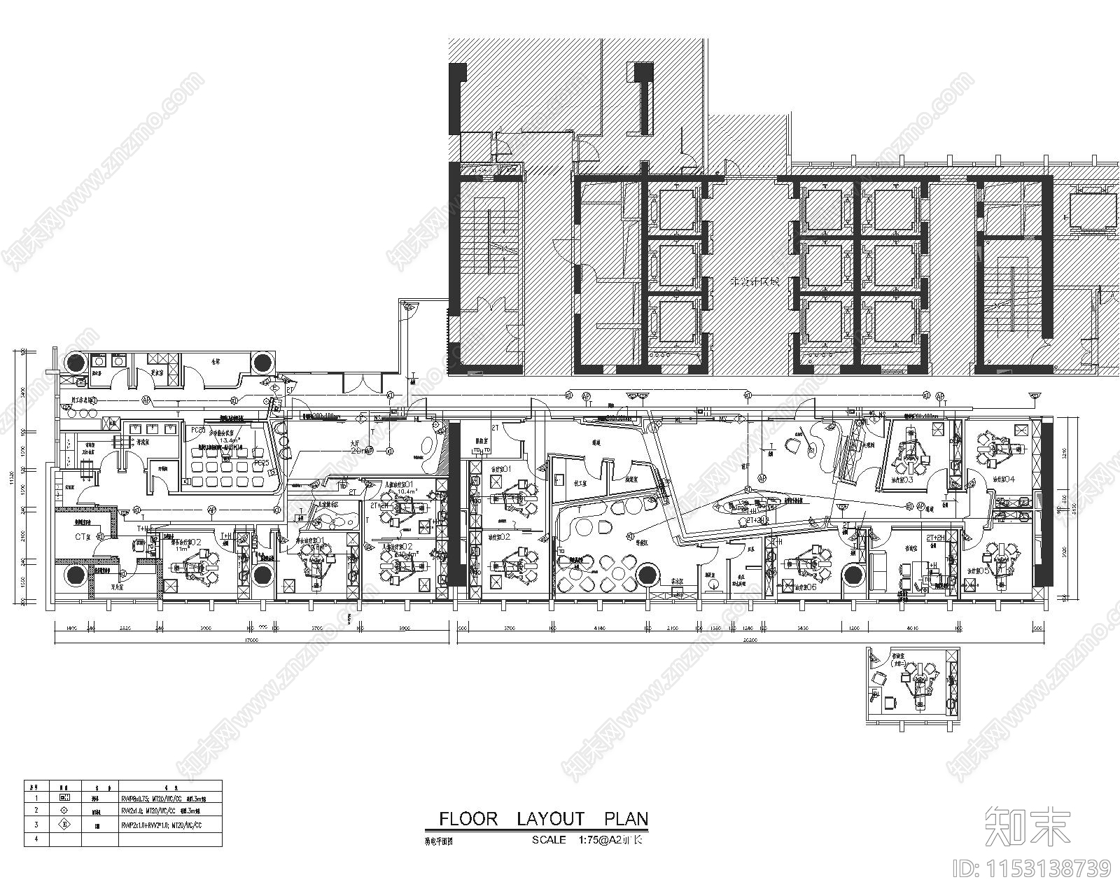 牙科诊室室内cad施工图下载【ID:1153138739】