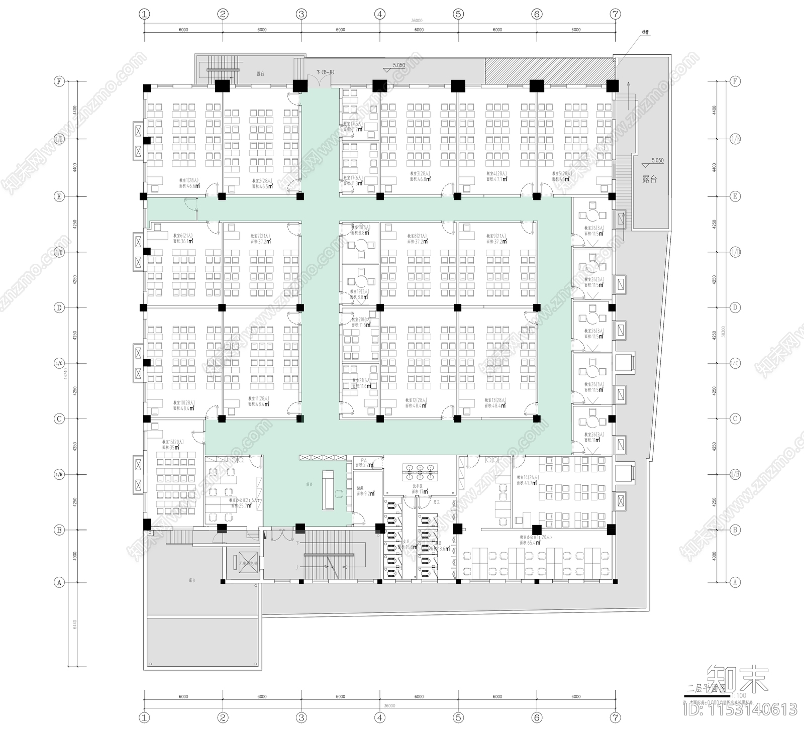 1500平现代学校教学楼室内施工图下载【ID:1153140613】