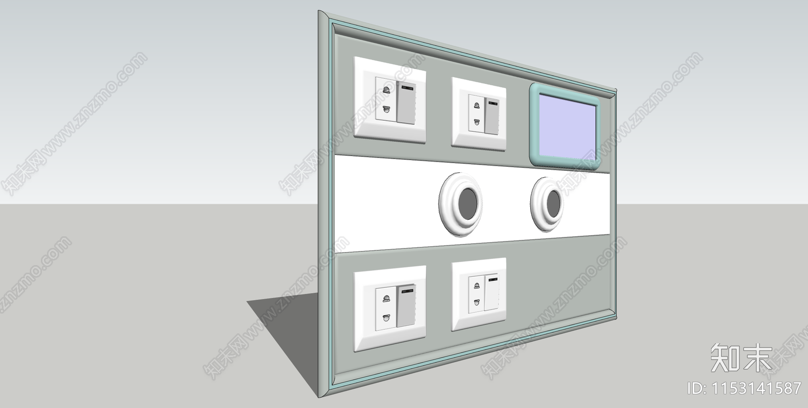 现代开关插座面板SU模型下载【ID:1153141587】