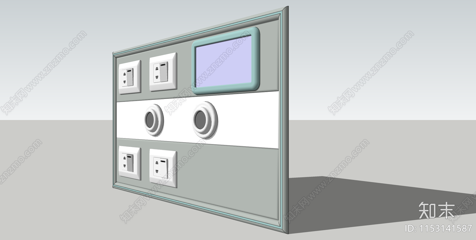 现代开关插座面板SU模型下载【ID:1153141587】