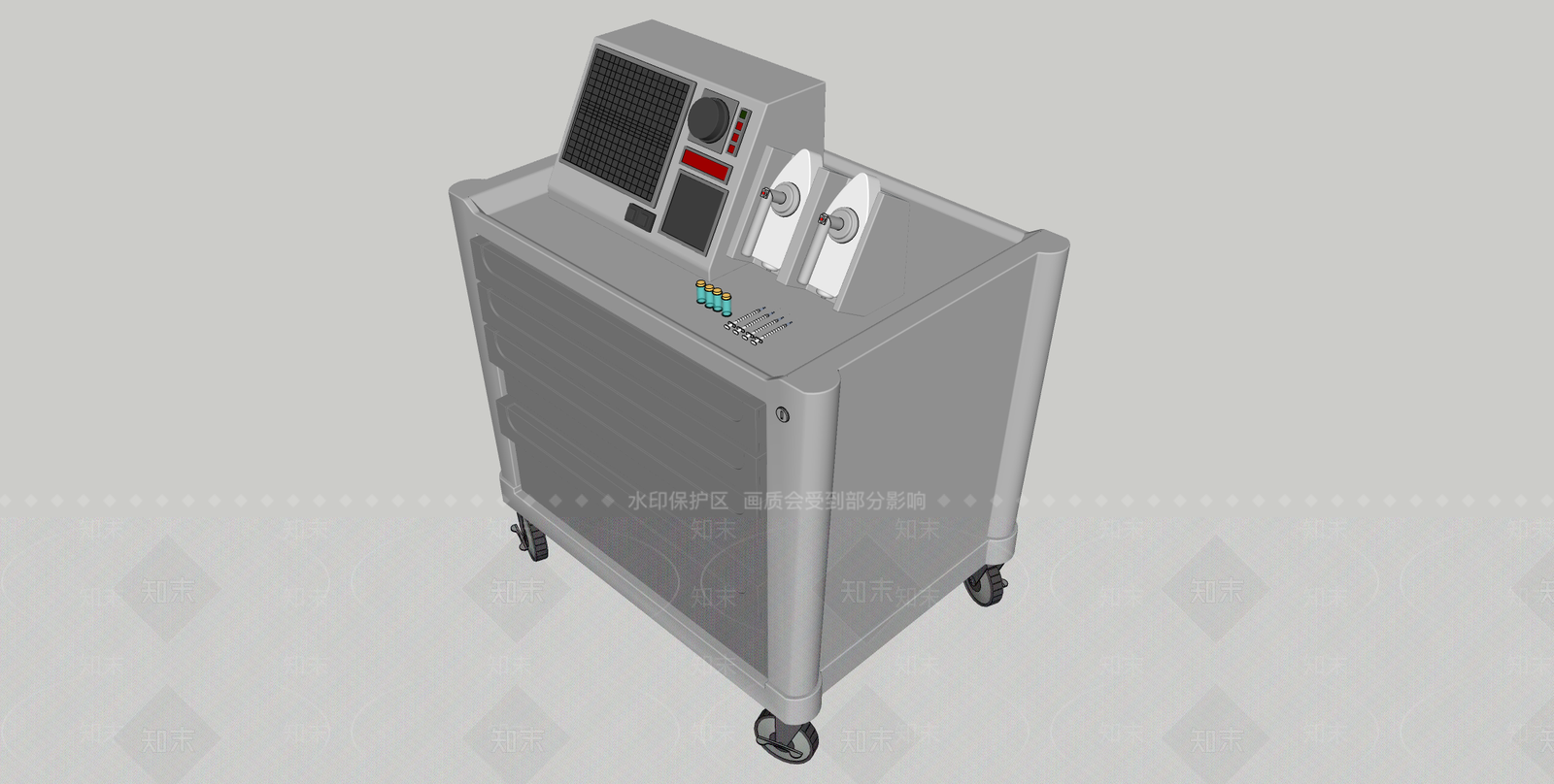 医用带轮多功能柜SU模型下载【ID:1153143479】