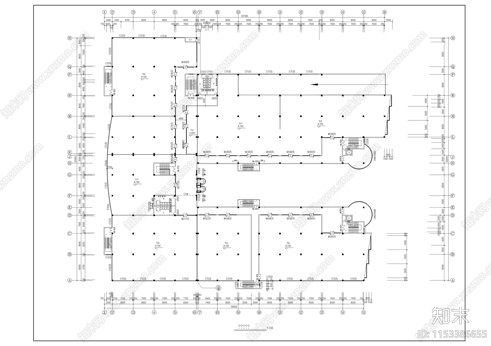 商业广场建筑图cad施工图下载【ID:1153386655】