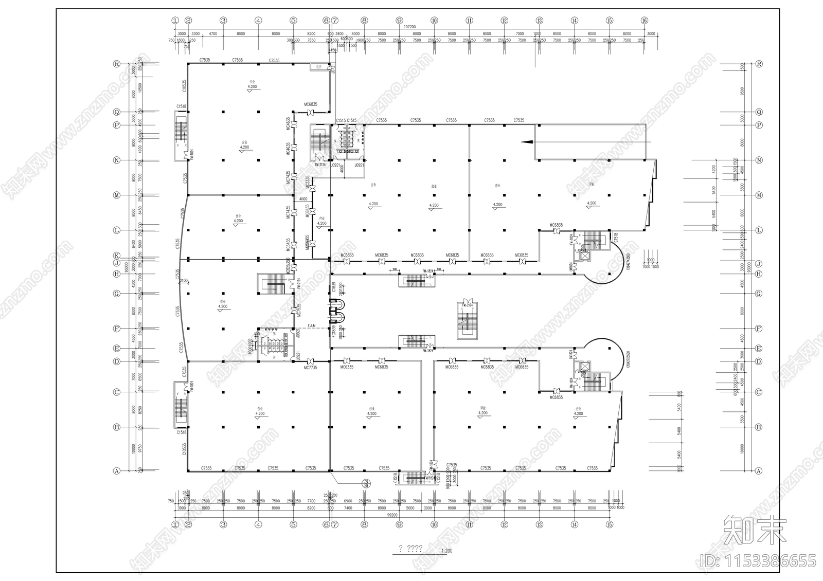 商业广场建筑图cad施工图下载【ID:1153386655】